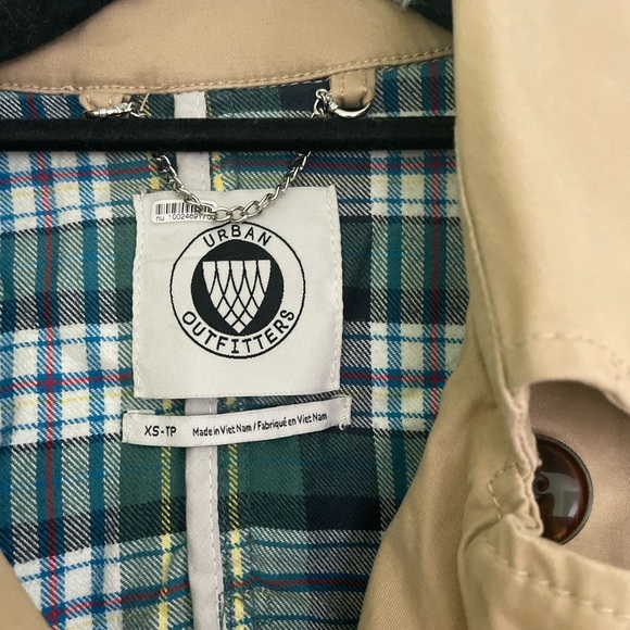 COPY - Urban Outfitters Jarrod Plaid Panel Trench Coat Jacket - Picture 5 of 7